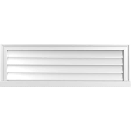 Ekena Millwork Vertical Surface Mount PVC Gable Vent w/ 2"W x 2"H , Brickmould Sill Frame, 42"W x 14"H GVPVE42X1403SN
